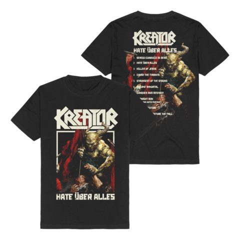 Hate Über Alles Tracklist by Kreator - T-Shirt - shop now at Kreator store